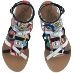 ags for peter pilotto gladiator wedge colorful print & rivets multi top view HIGH