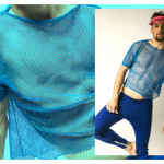 Visor and mesh T-shirt vintage Archivio Guerrini, sweatpants vintage Archivi Mazzini